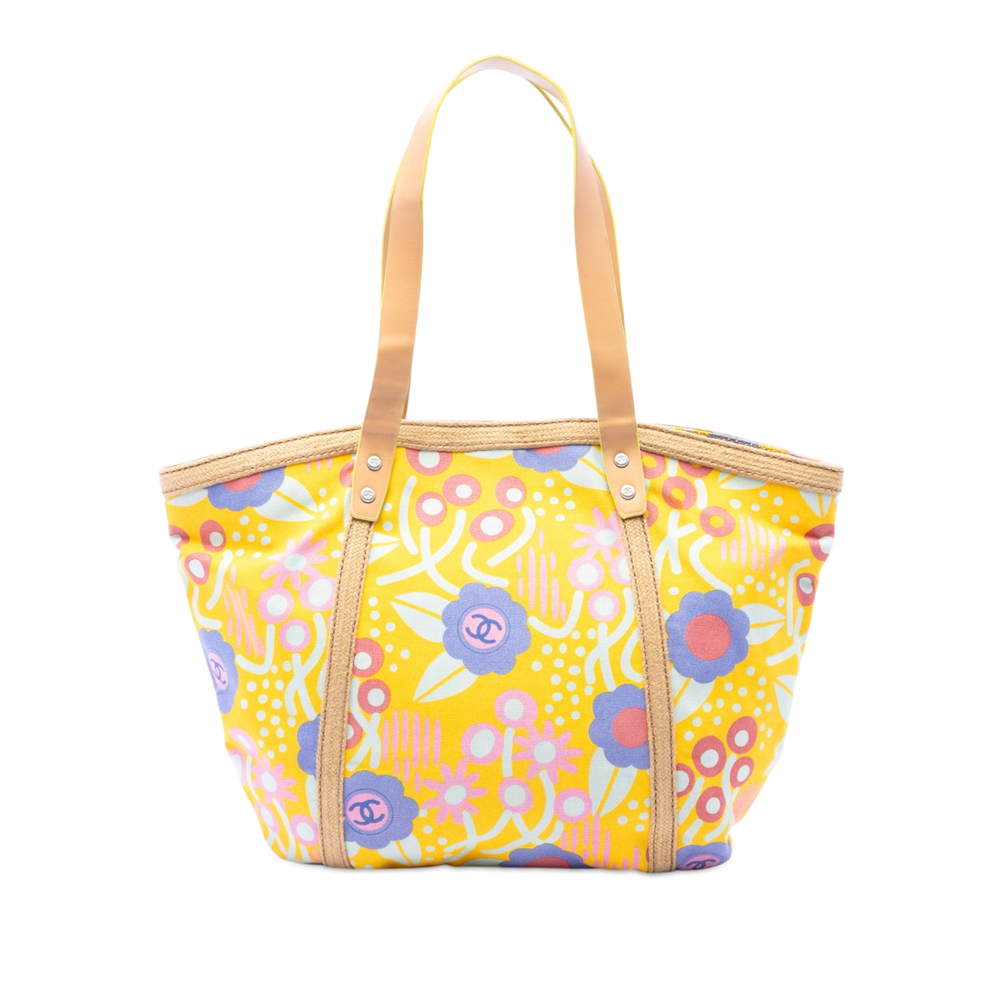 Pre-Loved Chanel CC Canvas High Summer Flower Tote